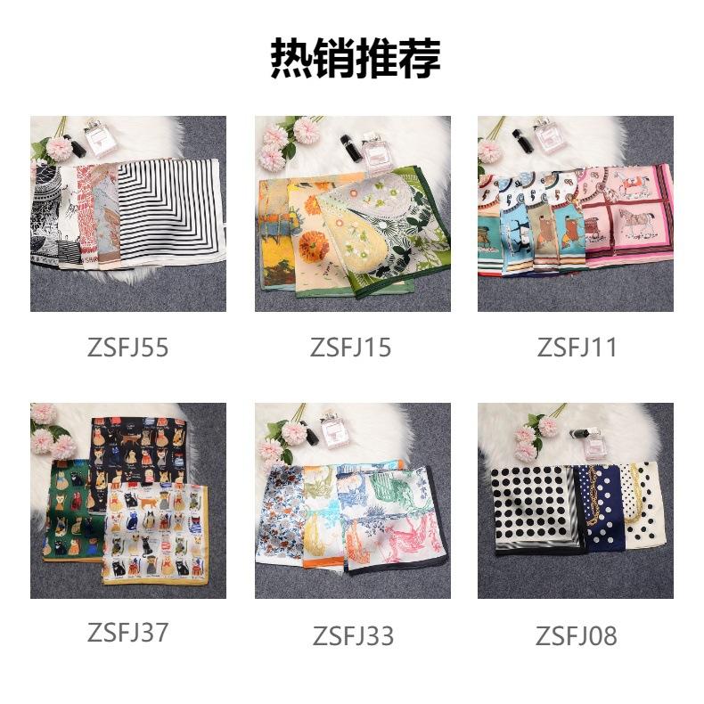 Black and white stripes classic temperament silk small square scarf women's autumn and winter decoration advanced sense 111 mulberry silk scarf