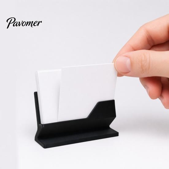 Elegant Office Accessory 3D Printed Business Card Holder, Name Stand for Professional Holder Reception Hotel, Minimalist Desk Organizer, Modern