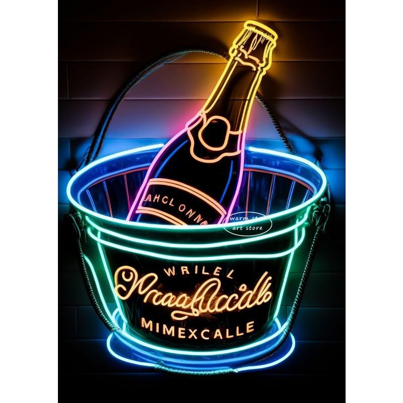 Cocktails Drink Fruit Neon Sign Posters and Prints Canvas Painting Wall Art Picture for Wine Shop Bar Club Room Home Decor