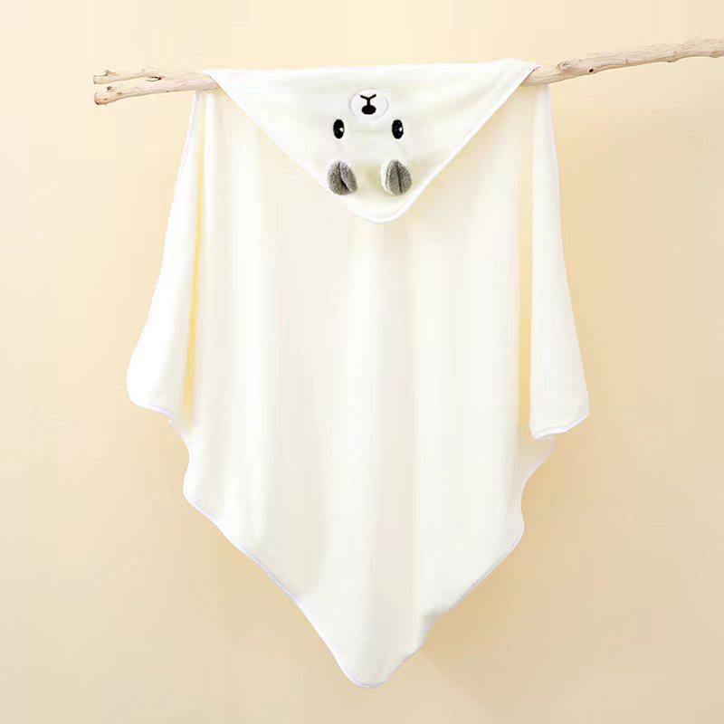 Newborn Coral Fleece Hooded Swaddle & Quick-Dry Bath Towel