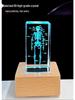 3D Carved Skeleton Brain Model Ornament - White Crystal Souvenir for Medical Students and Doctors