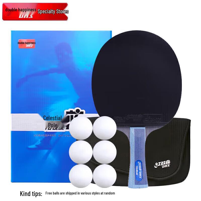 DHS TB2 Shakehand Table Tennis Racket with Tian-Ji Blue Double Inverted Rubber