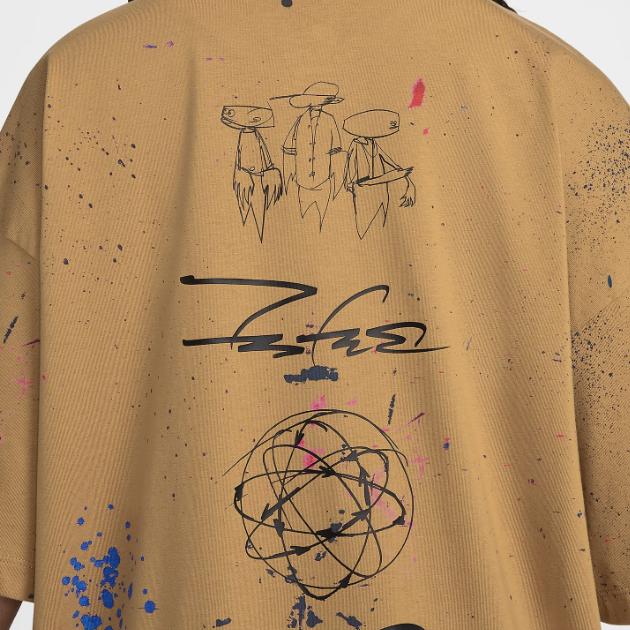 

Nike Свободная и удобная футболка с коротким рукавом и заниженной линией плеч с логотипом, женские топы цвета хаки FZ0284-224 M