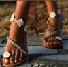 Independent station popular sandals summer new flower flat bottom women sandals cover toe foreign trade large size women's shoes wish