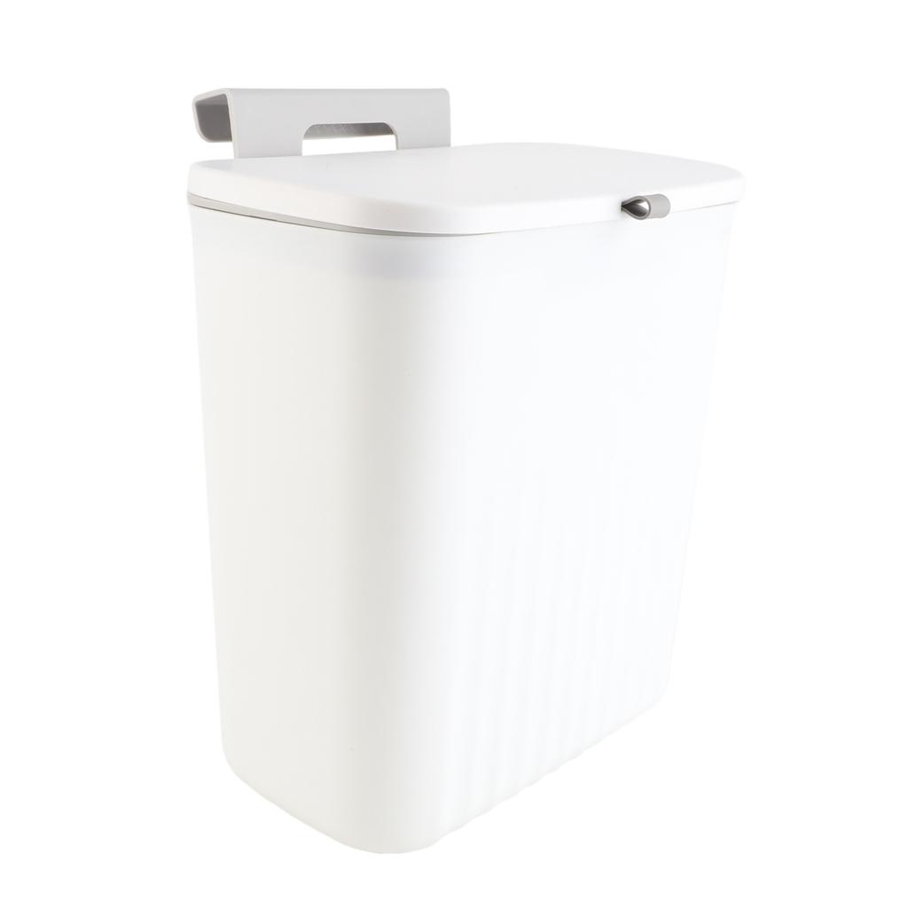 Wall Mount Trash Bin Large Capacity Hanging Small Trash Can Waste Basket with Lid for Bathroom