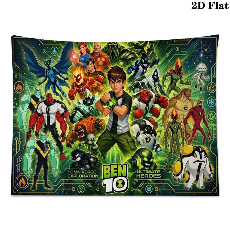 ben 10 Wall Tapestry Aesthetic Wall Hanging Printed Fabric Blanket Decorative Tapestries for Bedroom Living Room Home Decor