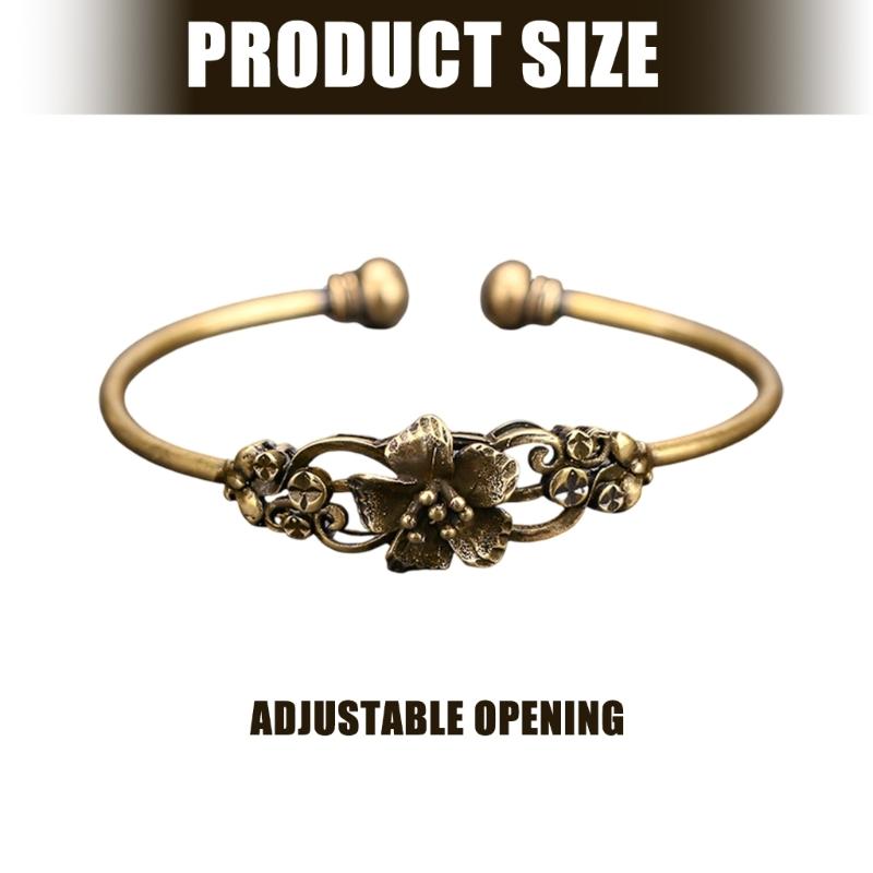 Handcrafted Floral Copper Bangle Comfortable Fit Floral Bracelet Fashion Jewelry For Casual Or Formal Outfits