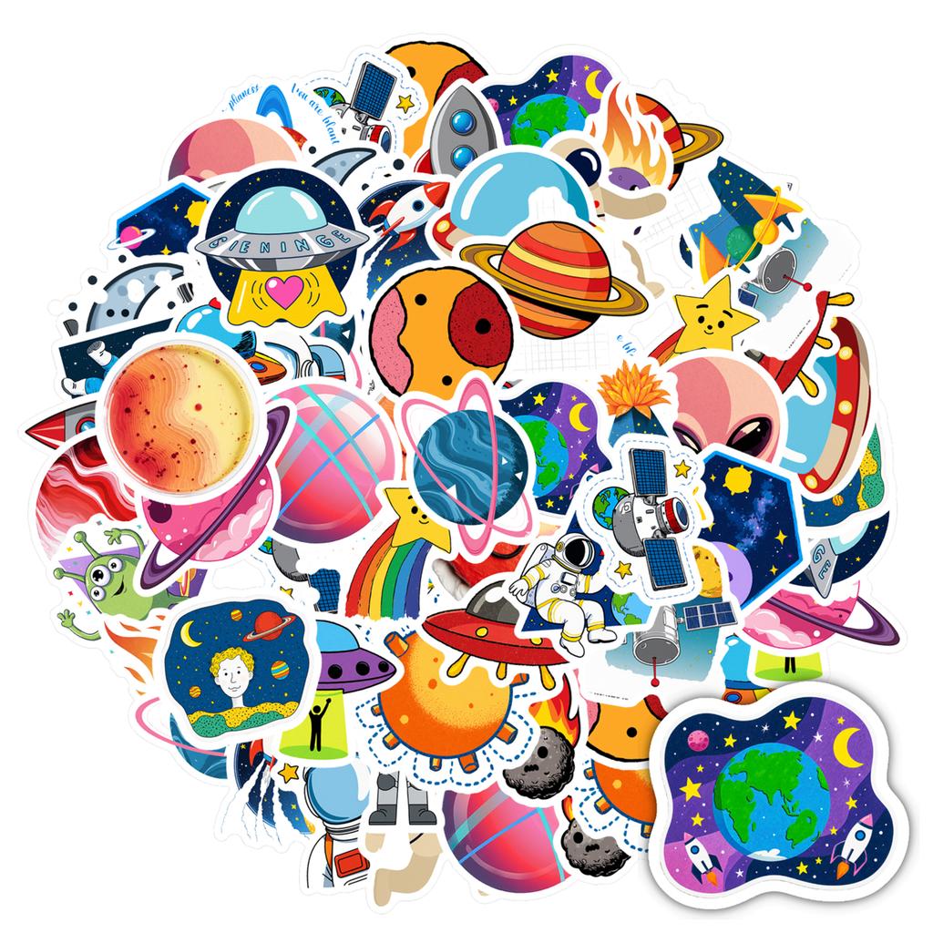 35pcs Playful Astronaut Stickers Whimsical UFO UFO Stickers Stickers For Laptop Luggage Scrapbook Diary Sticker