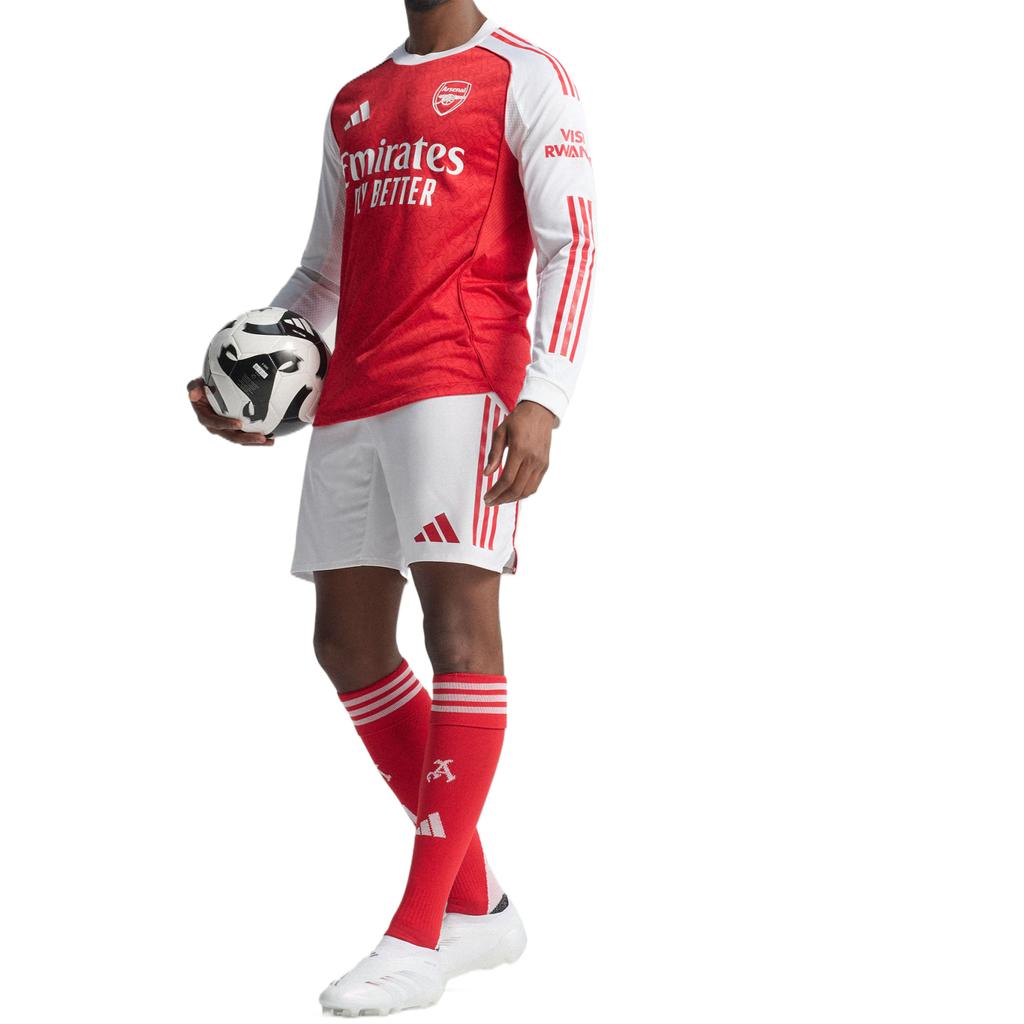 adidas Arsenal Striped Letter Long Sleeve Football Shirt Men Tops Light-Crimson JJ1833
