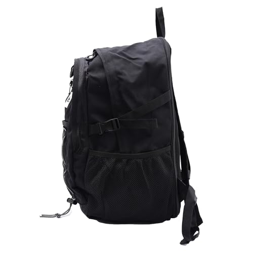 Logo Spark Backpack, Medium Size, Bungee Cord Daypack, Black, Medium