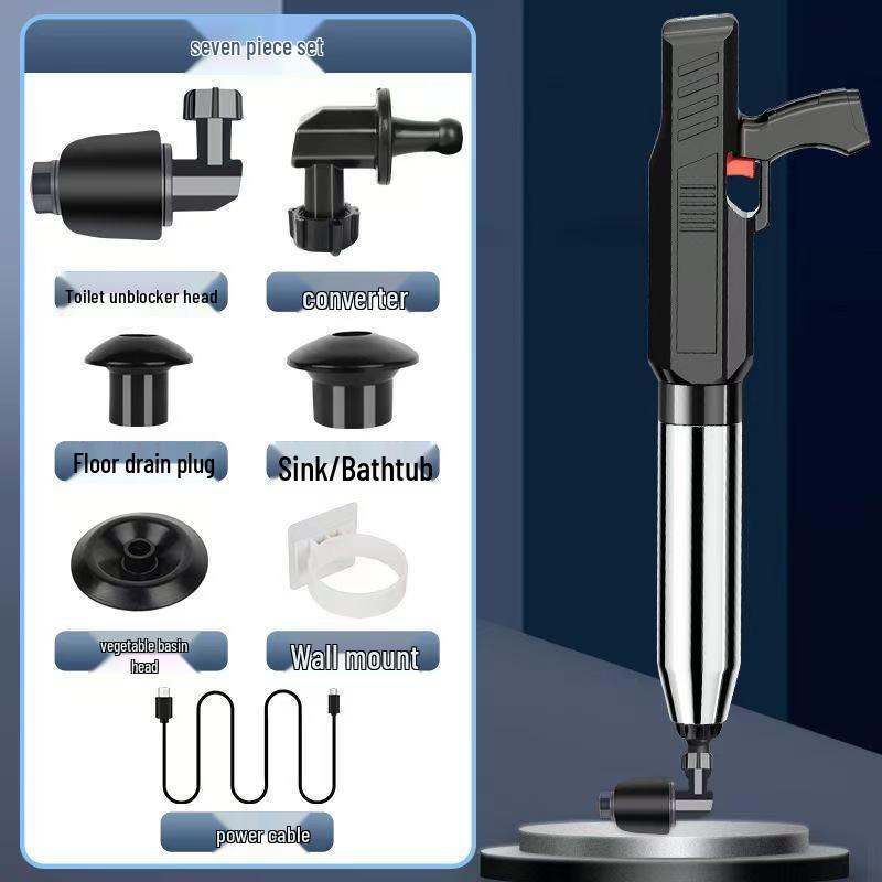 High-Pressure Air Drain Unclogger for Toilets and Floor Drains