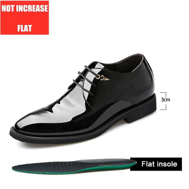 

Fashion 3/6/8 Cm Elevator Shoes Men Dress Shoes Patent Leather Men Heighten Formal Shoes Pointed Business Men Oxfords Suit Shoes 38