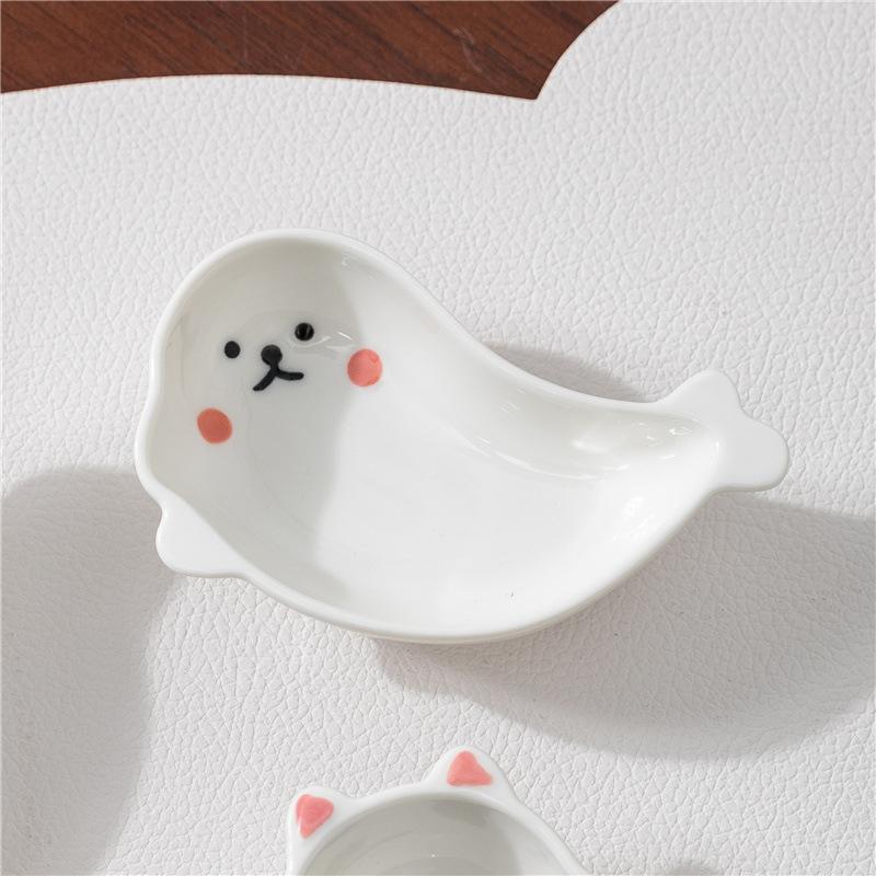 Cartoon Seasoning Dish Soy Sauce Dish Ceramic Dish Tomato Rack Salad Sauce Container Creative Table Decoration Home