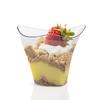 20Pcs 100Ml Disposable Plastic Dessert Cups Birthday Transparent Party Ice Cream Home Christmas Twisted Triangle Mousse Cup