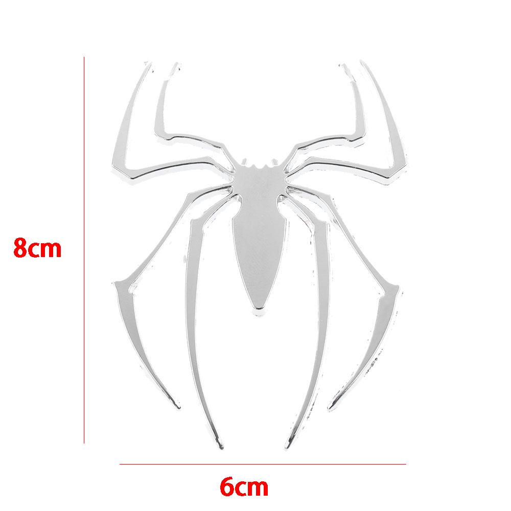 3D Hot New Car Stickers Metal Silver/Gold Spider Shape Chrome Badge Auto Emblem Decal