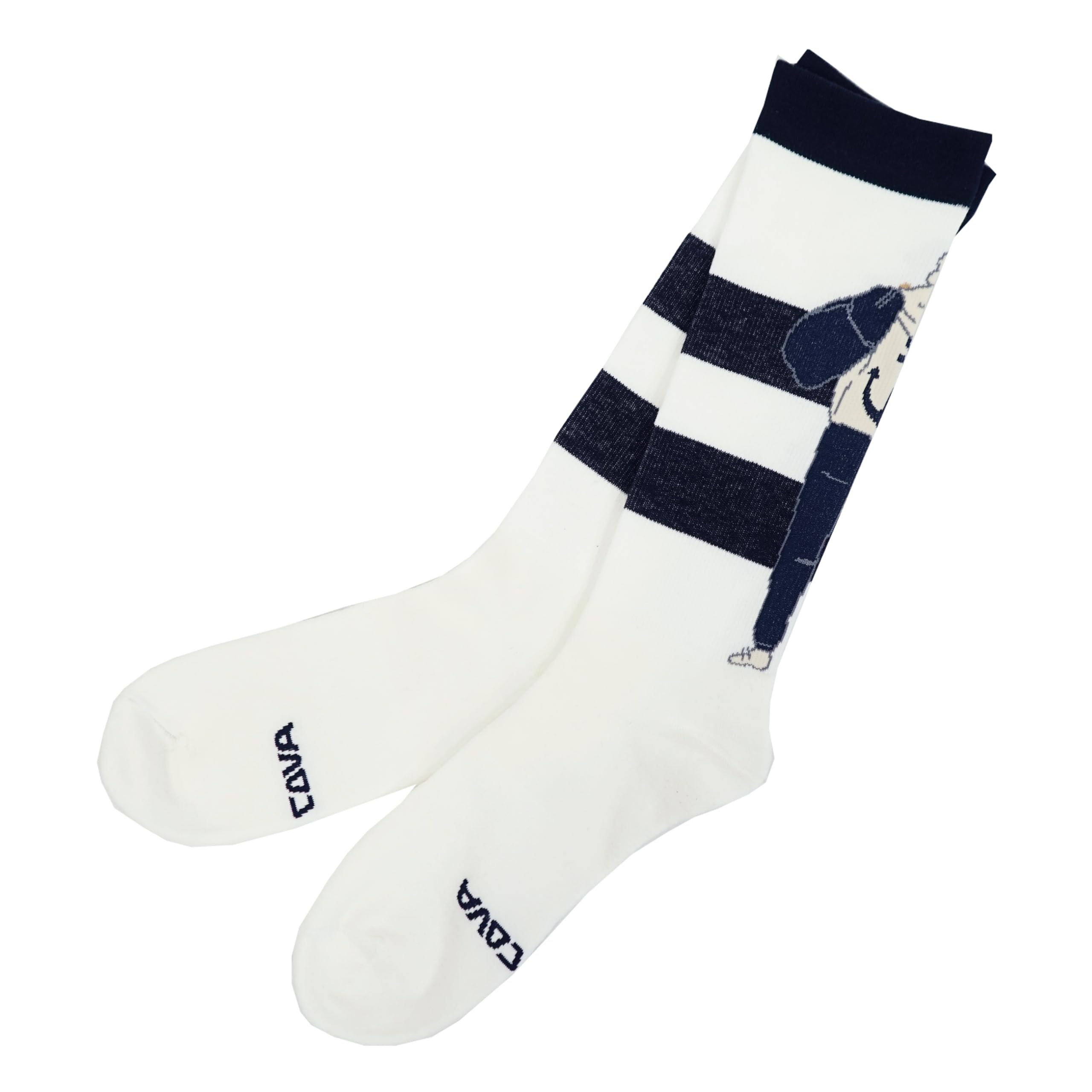 

Sinacova Men s Long Socks, Below the Knee, Sizes 25-27cm, Compression, Casual, Captain Anchor Logo, Lined, 24277490 (White)