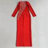 Elegant Hand-Beaded Long-Sleeve Bandage Evening Dress