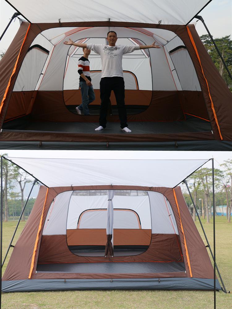 Double-Layer Outdoor Tent: Two Rooms & Living Area - Spacious, Portable, and Durable for Camping & Picnics