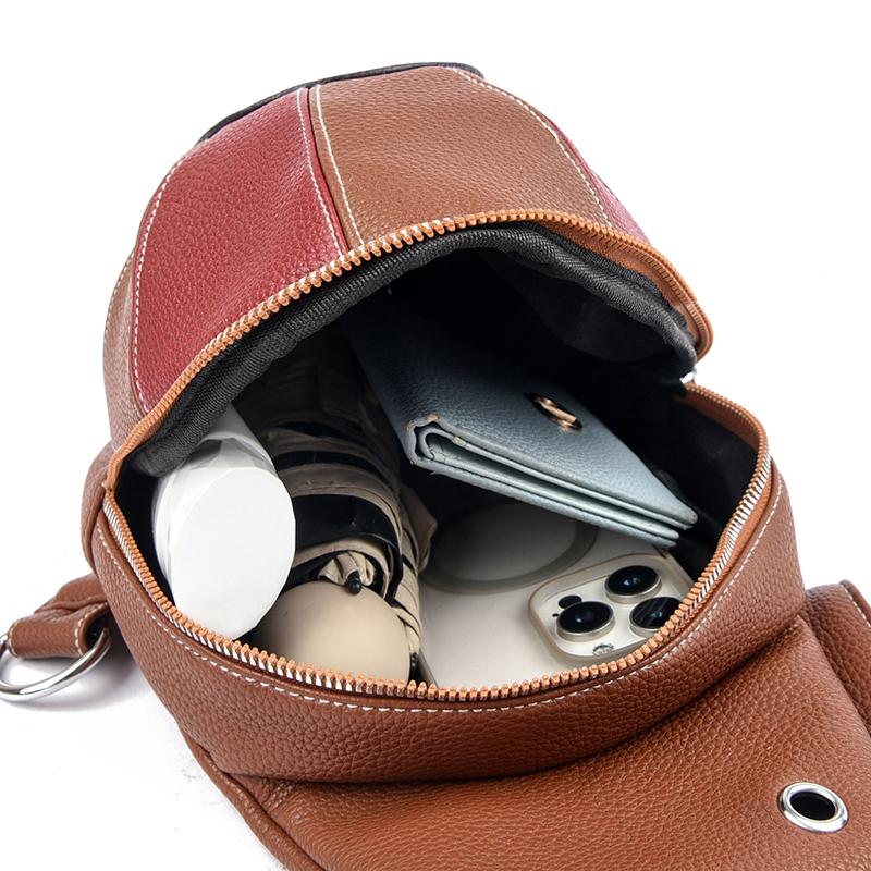 Stitching Women's Bag Hat Line Chest Bag Outdoor Shoulder Crossbody Bag