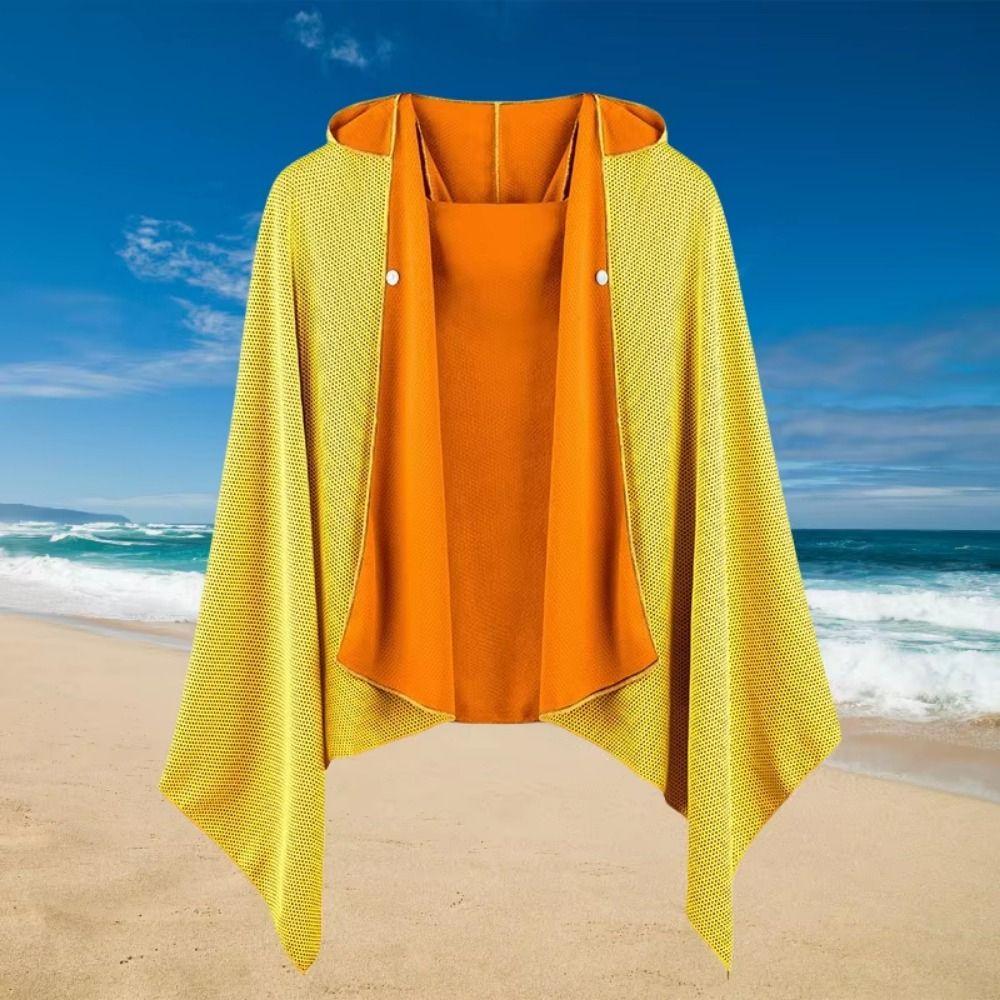 Quick Drying Bath Towel Breathable Sports Cooling Cape Washable Sun Poncho  Beach Activities