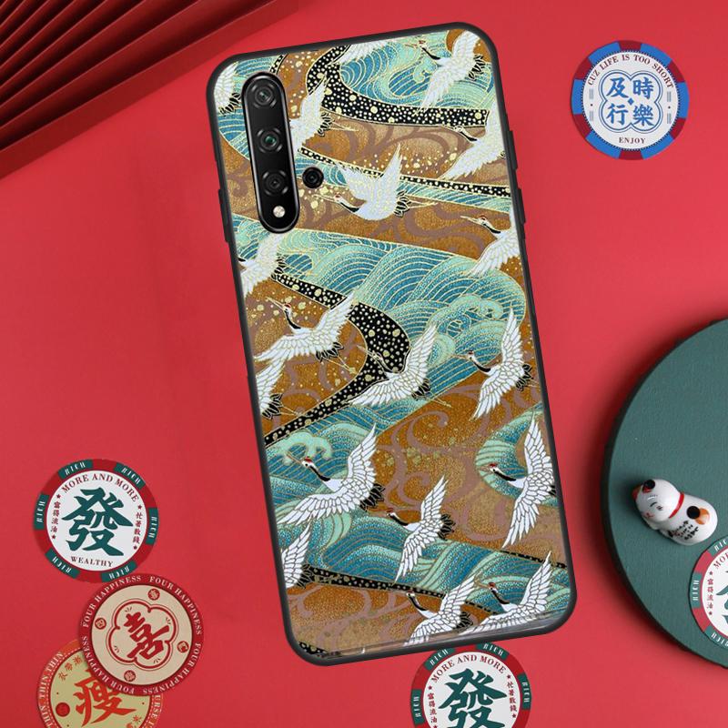 Art Crane Waves For Huawei Nova Y60 Y70 Y90 Y72 Y73 Y61 Y91 7i 8i 11i 12i 12s 9 10 SE P20 P30 P40 Lite Case