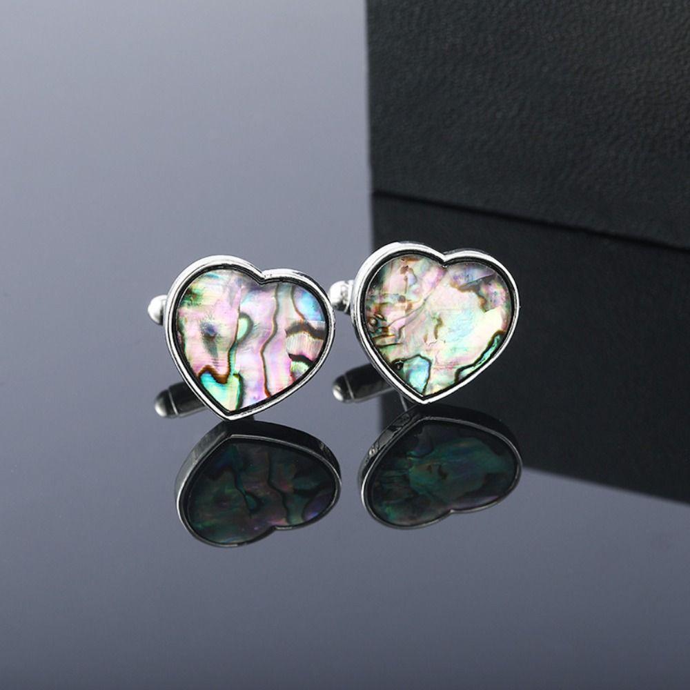 Shell Men Cufflinks Gradient Color Geometric Cufflinks French Shirt Cufflinks  Men Accessories