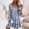 Women S Summer Floral Print Mini Dress Flared Sleeve