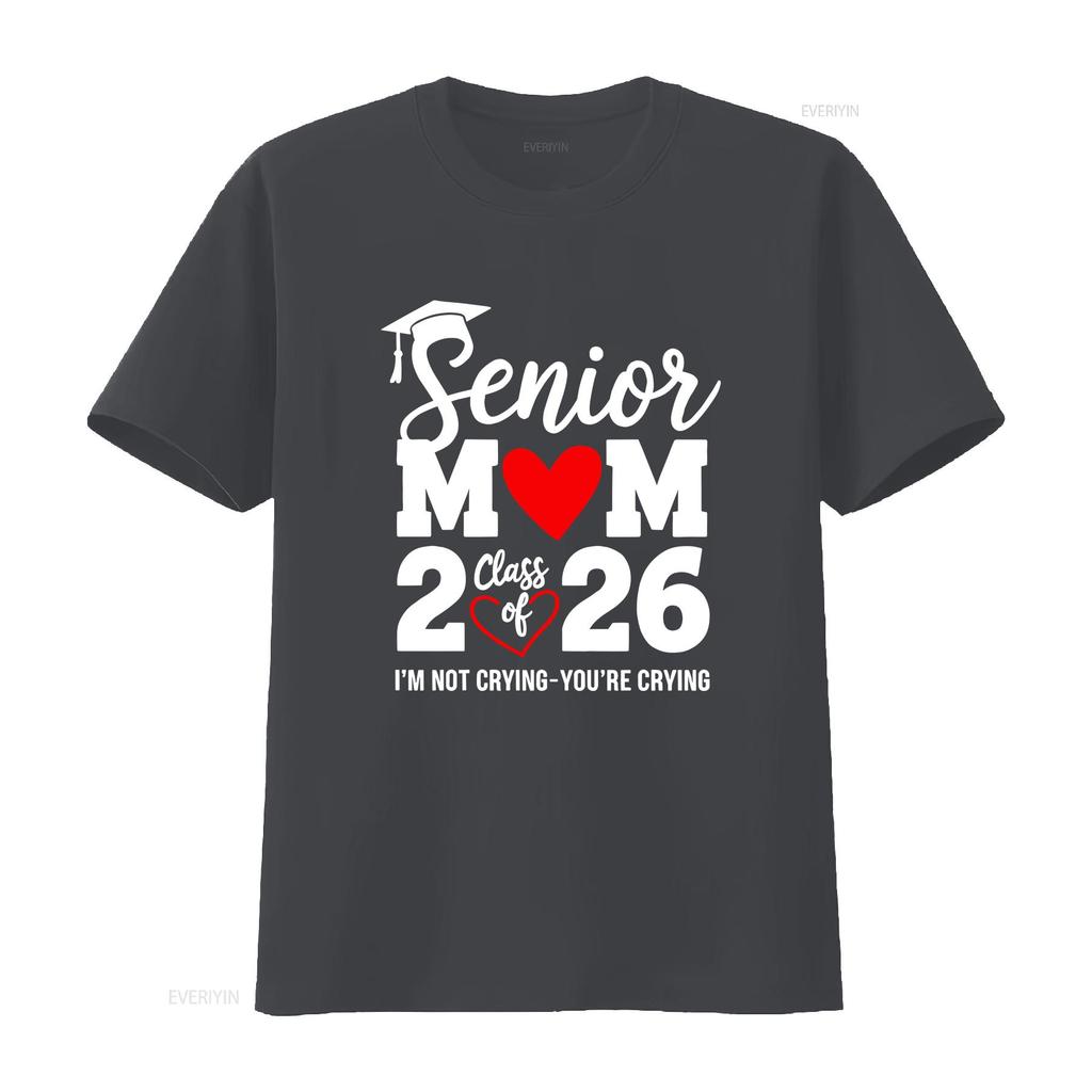 Senior Mom 2026 T Shirt Class Of Graduation Graduate s vintage Washed Unisex graphic Casual Slightly Top For Everyday Wear