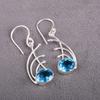 Swiss Blue Topaz Earrings Gemstone, 925 Solid Sterling Silver Earrings Jewelry, Handmade Pendant, Silver Jewelry For Gift