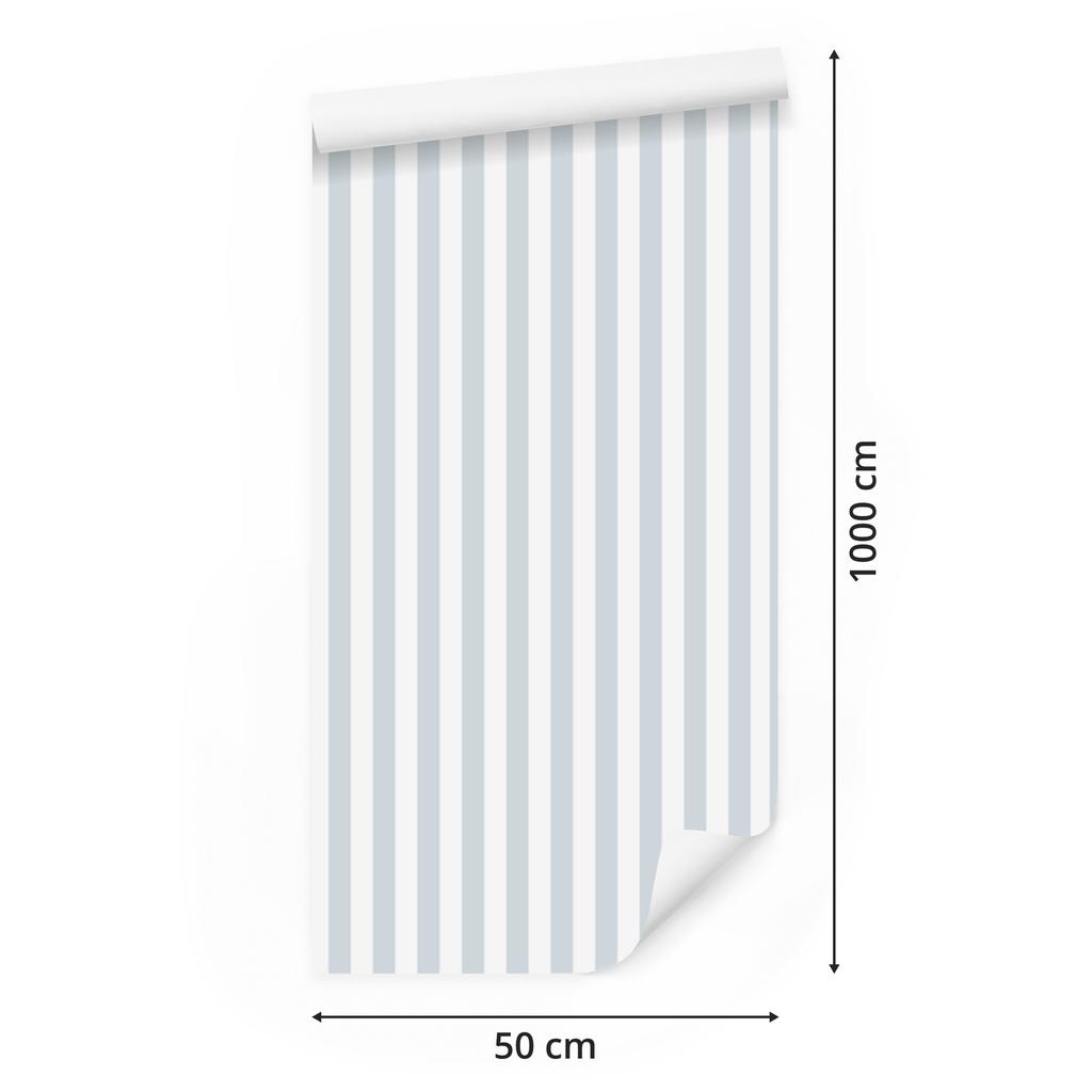 Striped Wallpaper White and Light Gray for Living Room and Bedroom 50x1000