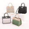 [Perke] Nylon quilted x Crocodile embossed cowhide 2-way tote bag S