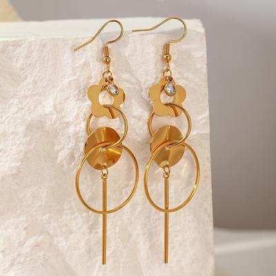 New Trendy Exaggerated Stainless Steel Earrings Charm Lady Fashion Jewelry Party Festivals Gifts
