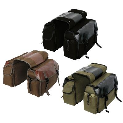 Durability Canvas Bicycles Rear Rack Bag Removable Mountain Bike Rear Bag for Hiking Camping, Regulable
