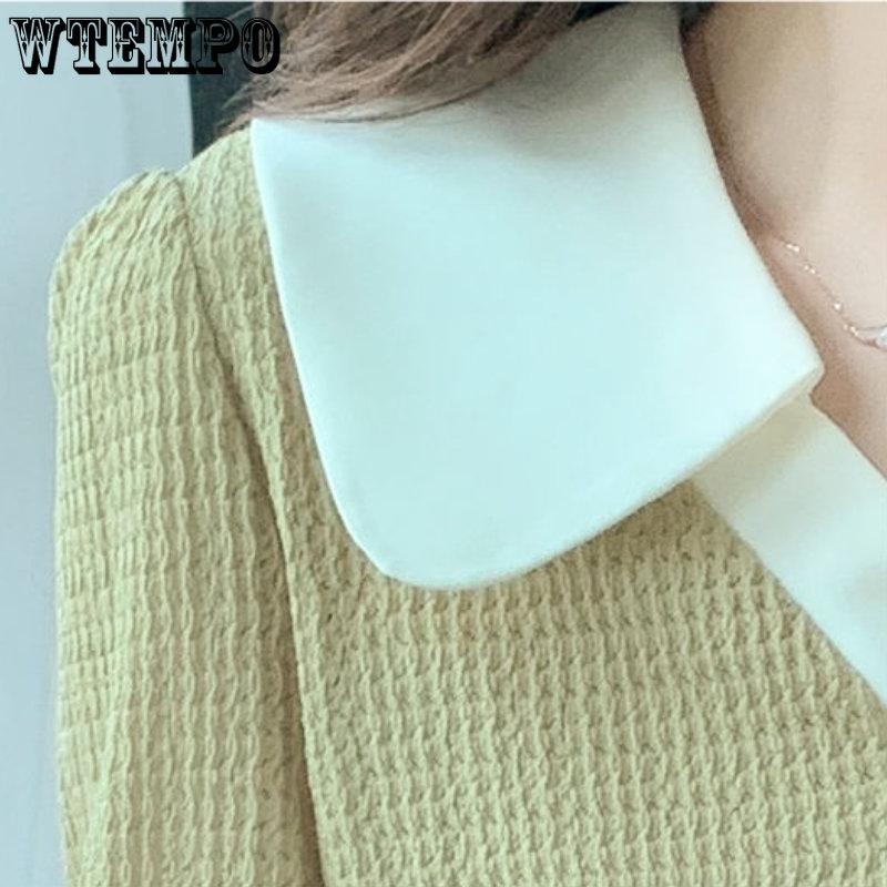 Spring and Autumn Women's Shirt Loose Casual Long-sleeved Shirt Chiffon Shirt Fashion Western-style Bottom Shirt