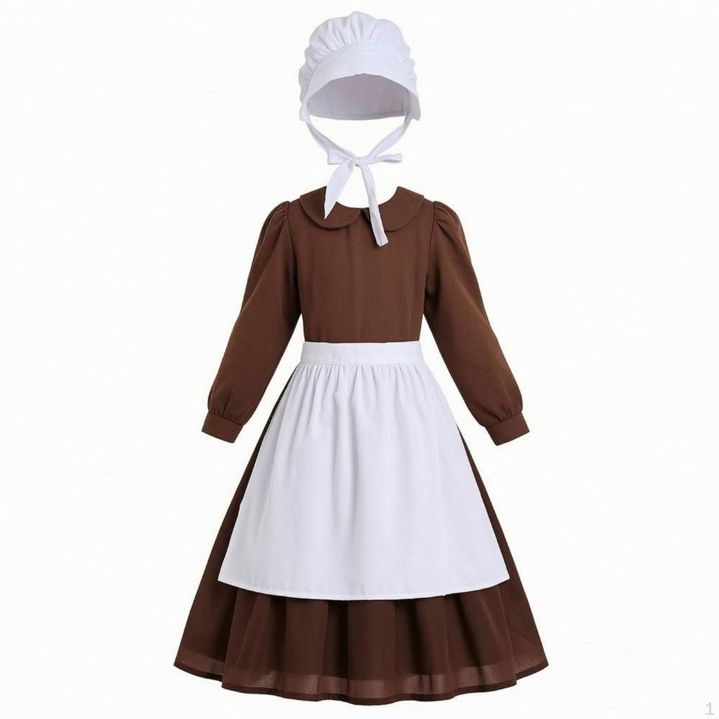 Delicate Maid Costume with Headdress | Convenient Back Zipper Closure,
