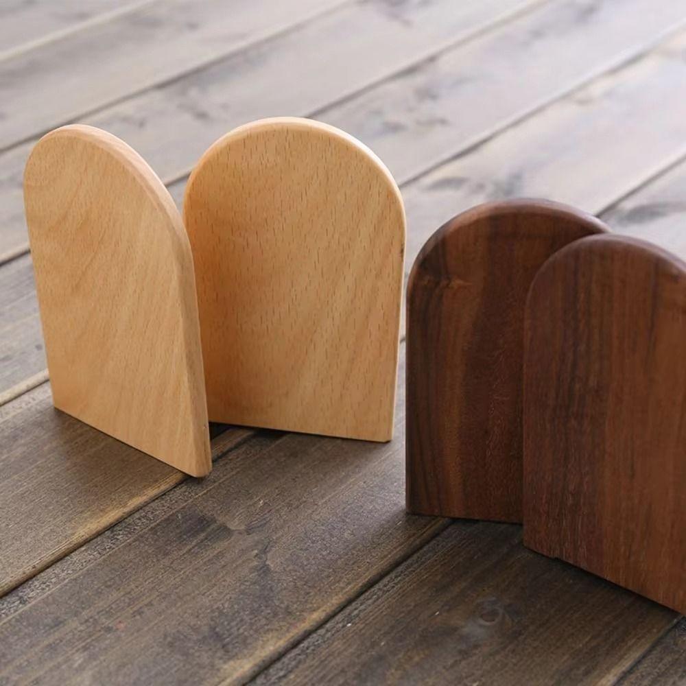 Non-slip Book Stand Nature Wooden Desktop Bookshelf High Quality Bookends  Gift