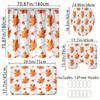 Autumn Leaves Shower Curtain Set With Non-Slip Bath Mats, U-Shaped Toilet Rug, And Toilet Lid Cover - Water-Resistant Polyester