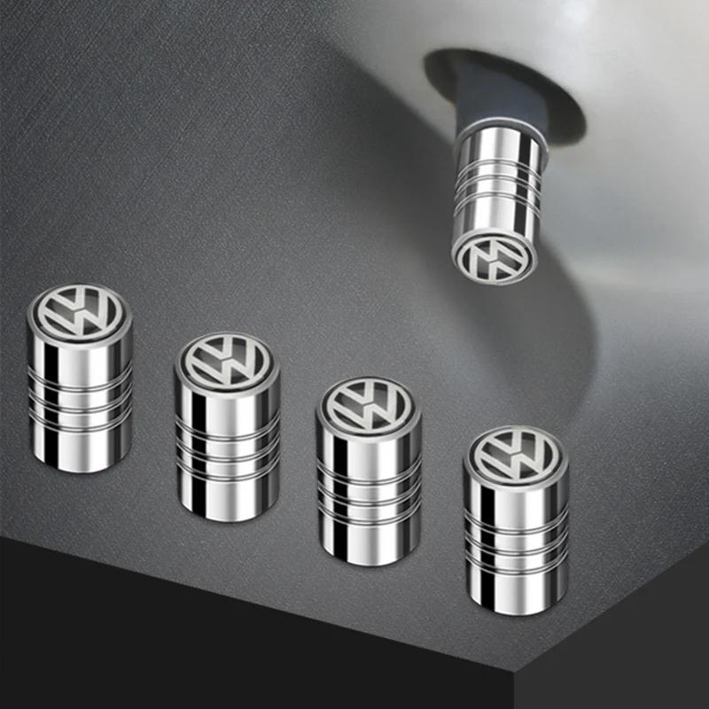For VOLKSWAGEN VW Car Tire Valve caps Emblem metal Cap Case For for VW Volkswagen Golf Polo Passat   Touran accessories Car Styl