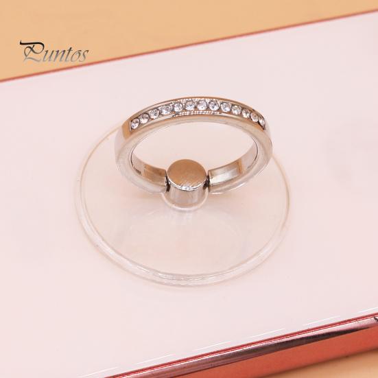 Finger Ring Phone Holder 360 Degree Rotatable Strong Adhesiveness Universal Mini Rhinestone Finger Ring Phone Back Sticker Pad Bracket for Outdoor
