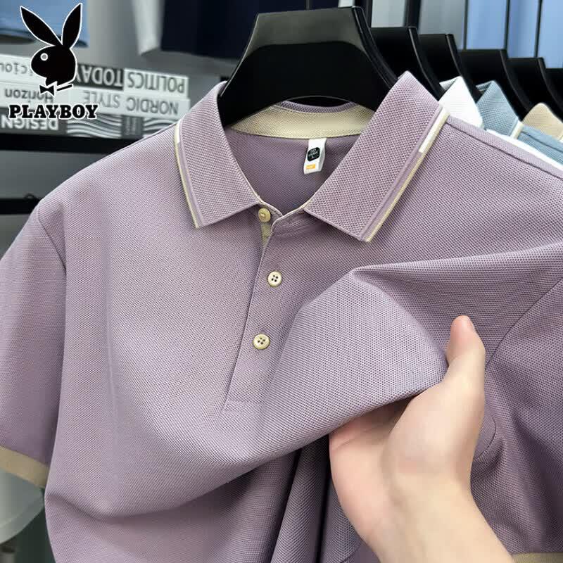 Playboy Men s Cotton Breathable Polo Shirt 4XL