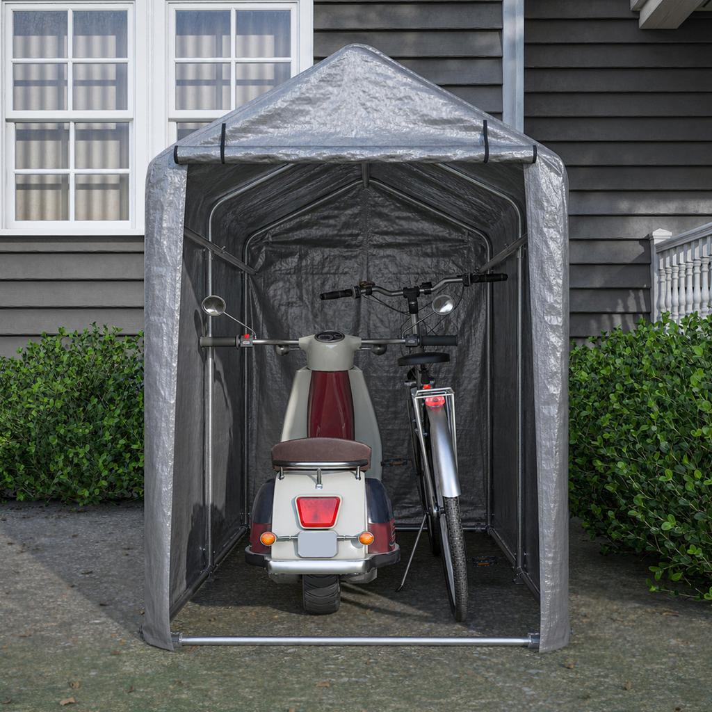 100x187x160cm Bicycle Garage, Waterproof Outdoor Bicycle Shed with Steel Frame & UV Protection – For Bicycle, Motorcycle, Scooter, Garden Tools