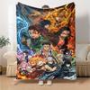 Tanjiro Nezuko Kamado Print Flannel Blanket High Quality Warm Comfortable Cover for All Seasons Perfect for Gifts Home Decor