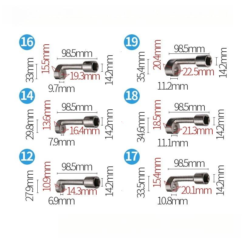 6pcs/set Diesel Fuel Injector Line Injection Socket Wrench Set Fuel Injection Pipe Socket Wrench for Car Repair Tools