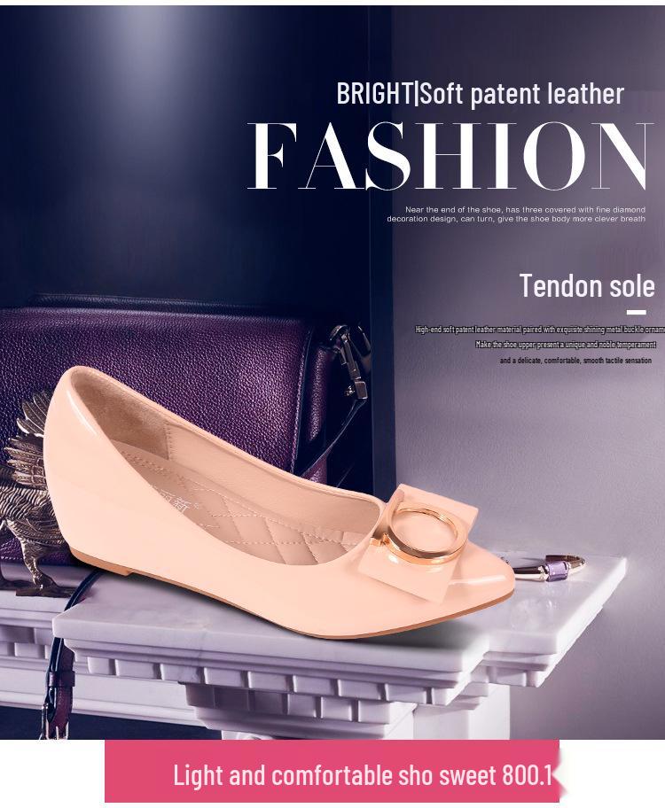 Mocasin Versatil din Piele Brevetată cu Toc Ascuns - Colecția Primăvara 2026, Mărimi Mici Pantofi de Lucru cu Platformă pentru Femei
