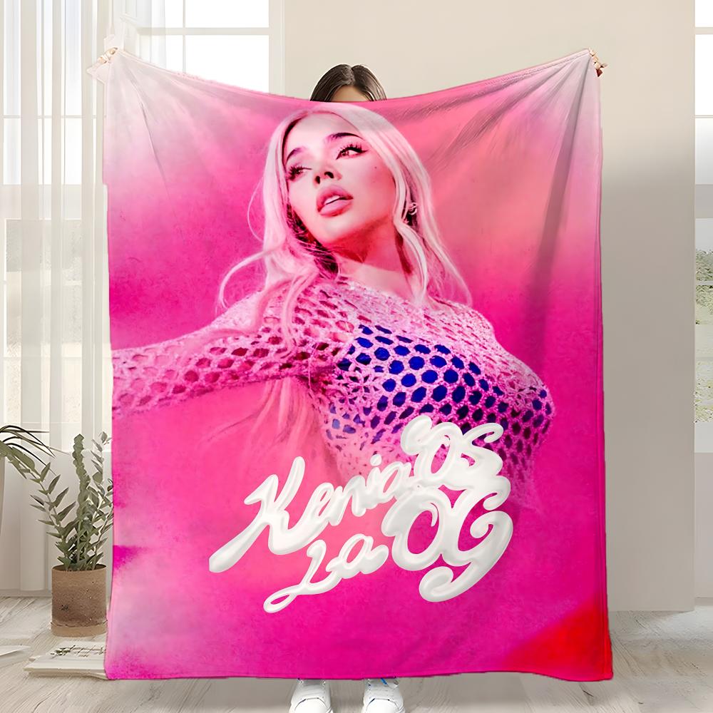 

K-Kenia Os Pink-Aura singer Throw Kid-Friendly Flannel Throw Blanket Soft Warm Anti-Static Washable All Season 75x90cm