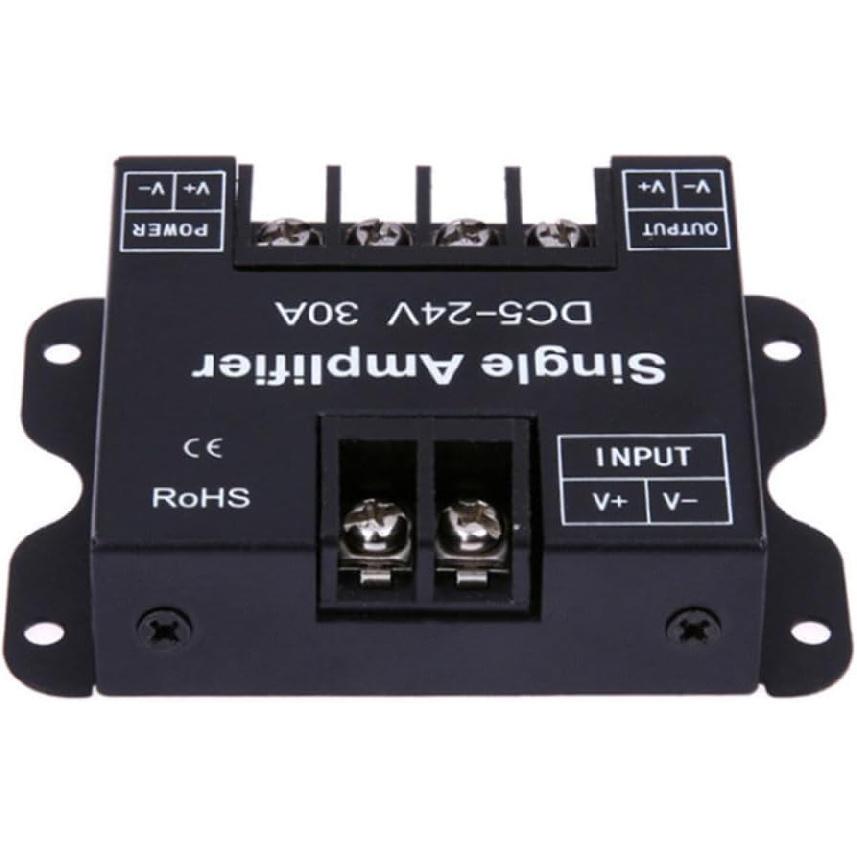 Single Color 30A 1 Channel Signal Controller COB FCOB 2835 3014 3528 5050 LED Strip Signal Amplifier for Long Distance LED Projects - DC5V DC12V