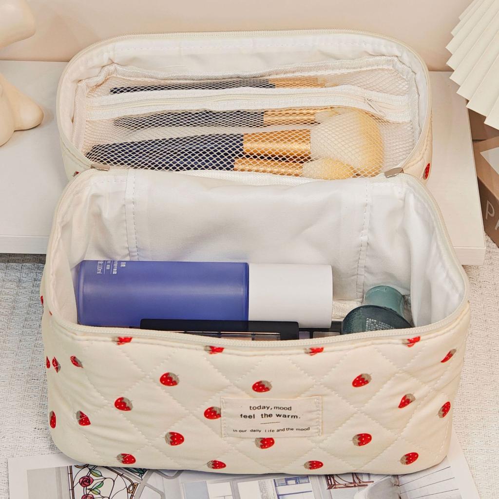 Large Capacity Cute Girl Cosmetic Bag Portable Quilting Bag Home Skin Care Products Storage Bag Travel Cosmetics Organizer