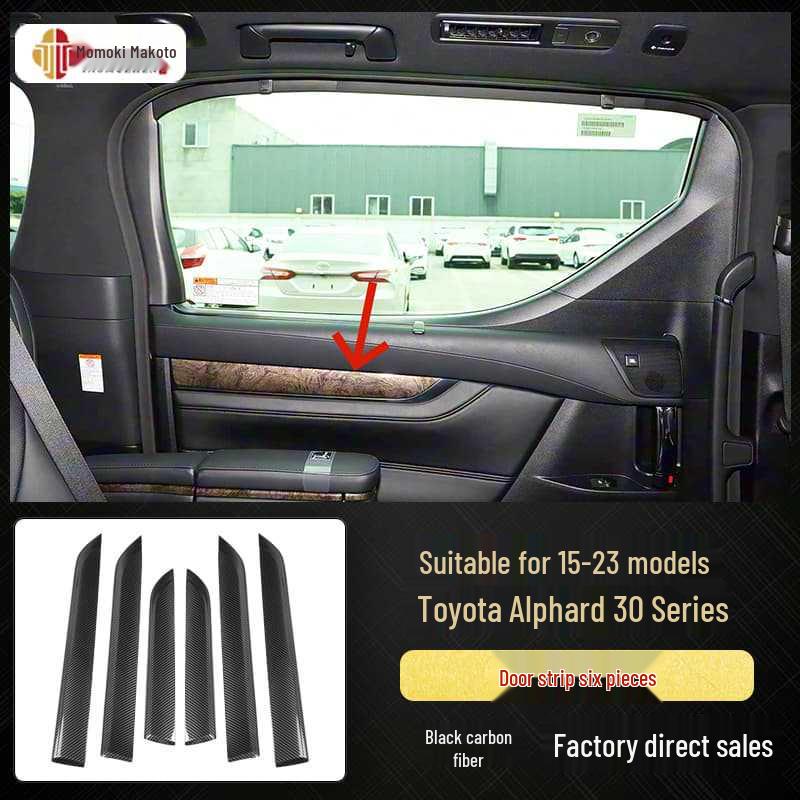 Carbon Fiber Interior Stickers for 15-23 Alphard Vellfire 30 Series, Scratch-Resistant