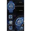 VA VA VOOM Men's Watches Barrel-Shaped Hollow Chronograph Quartz Watch Fashion Silicone Strap Waterproof Sports Luxury Wristwatch for Men