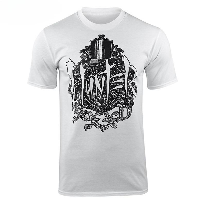 

Hunter Band s Trendy Rock American High Street Dark and Simple Style Men s and Women s Pure Cotton Short-sleeved T-shirt 2XL